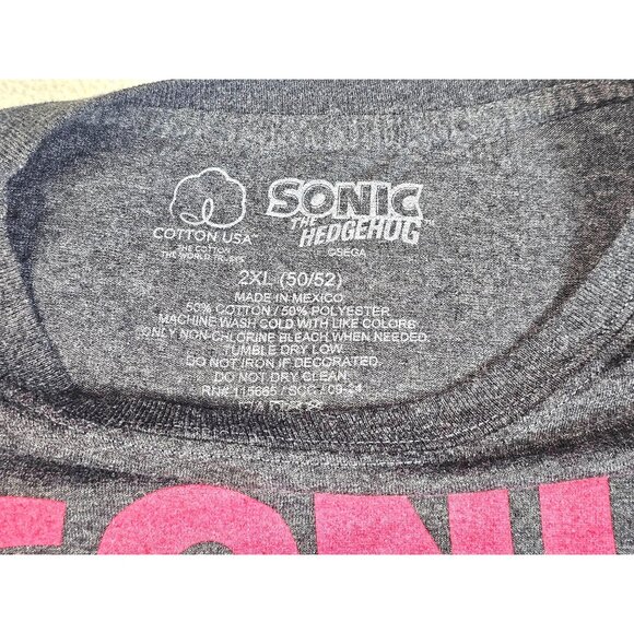 Sonic The Hedgehog Graphic Tee 1991 2XL Mexico  Grey  Retro Gamer Style - Picture 4 of 7
